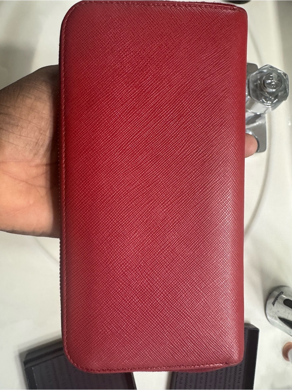 Prada Red Saffiano Leather Wallet Box - Picture 7 of 7